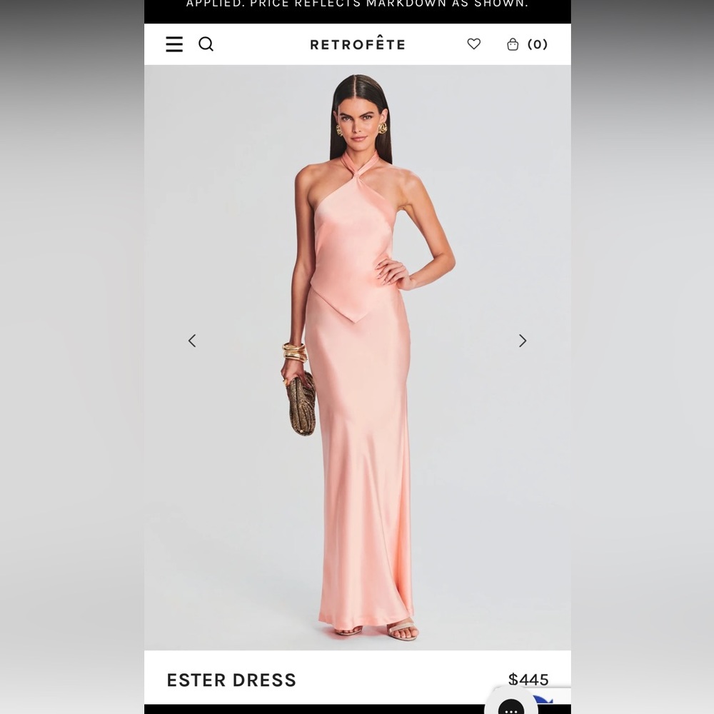 RETROFETE Ester Satin Halter Dress - Like New Condition